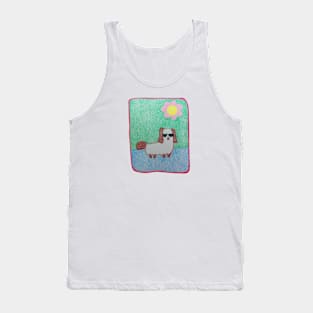 Doge sunglasses, Character dog, Pencil color drawing Tank Top